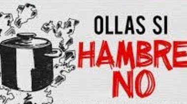 Paro General. Olla popular, acto y corte en San Nicolás.  «Ollas Si, Hambre No»