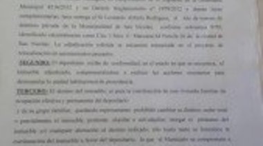 Otro predio de dominio público que por decreto el intendente de San Nicolás cede para una vivienda