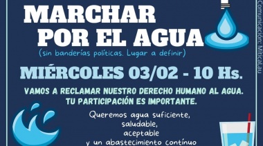 Marcha de los vecinos al ente de Agua SN