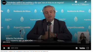 El Presidente ratificó las medidas: "Con el virus no se negocia"