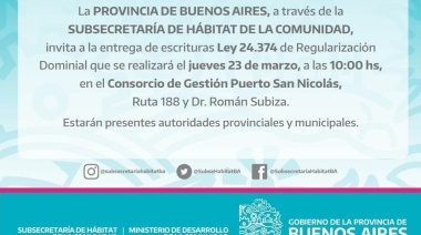 Entrega de escrituras en el Puerto de San Nicolás
