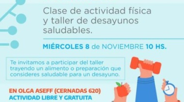 Taller de desayuno saludable y actividad física en el hospital San Felipe