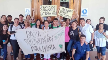 Asamblea de trabajadores/as becarios en el HIGA San Felipe