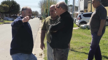 Recorrida del intendente por la obra de alumbrado público