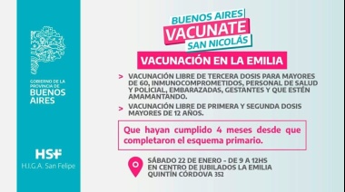 Vacunación contra el covid en La Emilia