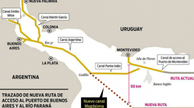 Hidrovía Paraná: Kicillof planteó la construcción del Canal de Magdalena