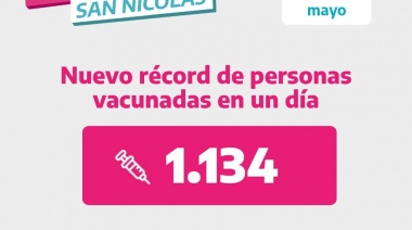 El miércoles 5 hicimos récord de vacunación en San Nicolás