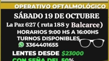 Llega un nuevo operativo oftalmológico a San Nicolás