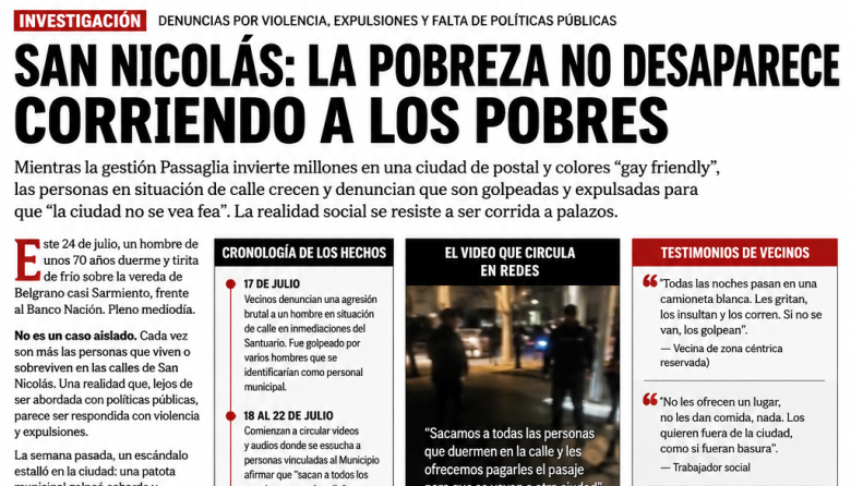 San Nicolás: la pobreza no desaparece corriendo a los pobres