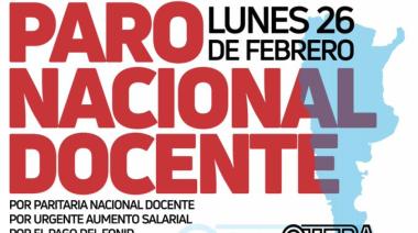 Paro nacional docente: CTERA ratificó la medida y movilización mañana