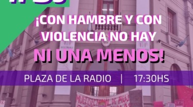 “3J Ni Una Menos” este lunes en Plaza Belgrano"